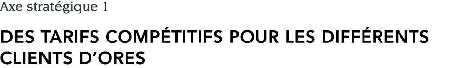 Axe stratégique 1 Des tarifs compétitifs pour les différents clients d ORES