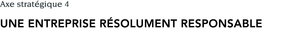 Axe stratégique 4 Une entreprise résolument responsable
